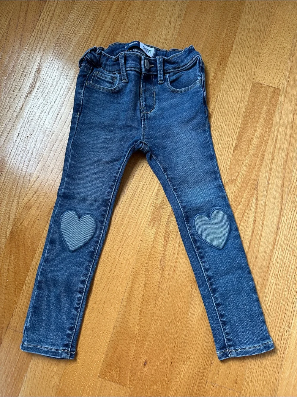 Old Navy Dark Blue Denim Jeans with Heart Knee Patches